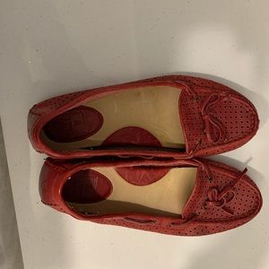 Frye size 8 woman’s red leather loafers